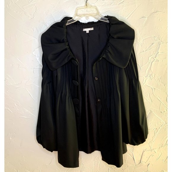 Matty M Black Pleated Coat with Bishop Sleeves - Picture 5 of 7